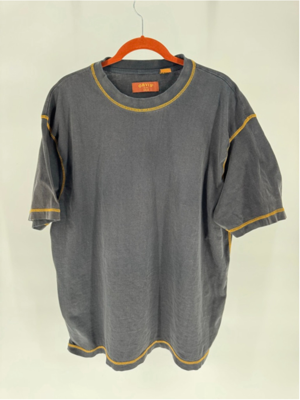 Orvis Men’s Charcoal Gold Stitch Short Sleeve Tee XLarge